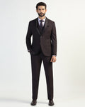 Three Piece Purple Textured Formal Suit - Macren