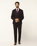 Three Piece Wine Textured Formal Suit - Rayner