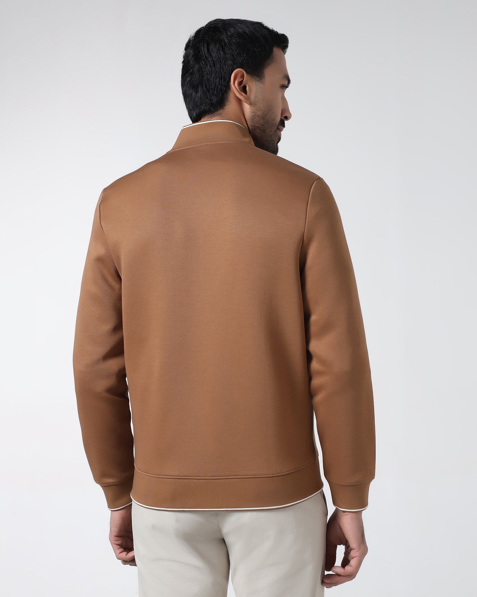 Tobacco Brown Hoodie Solid Sweatshirt - Morgo