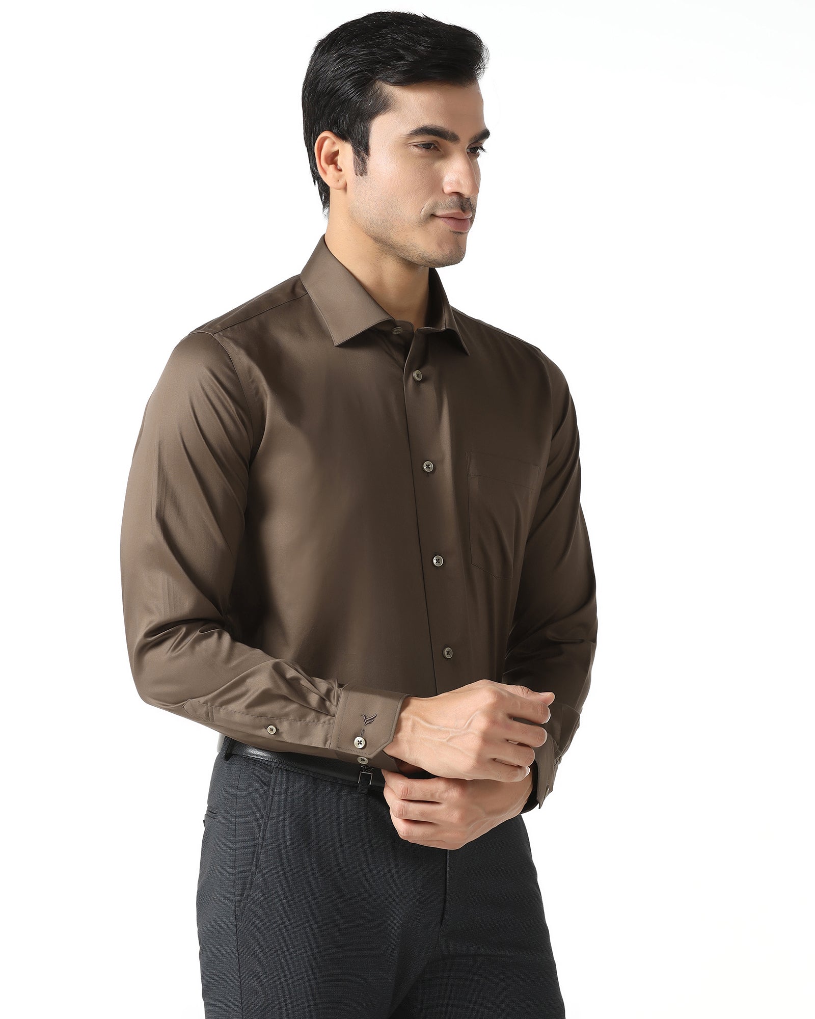 tobacco colour shirt Tobacco Brown Solid Shirt