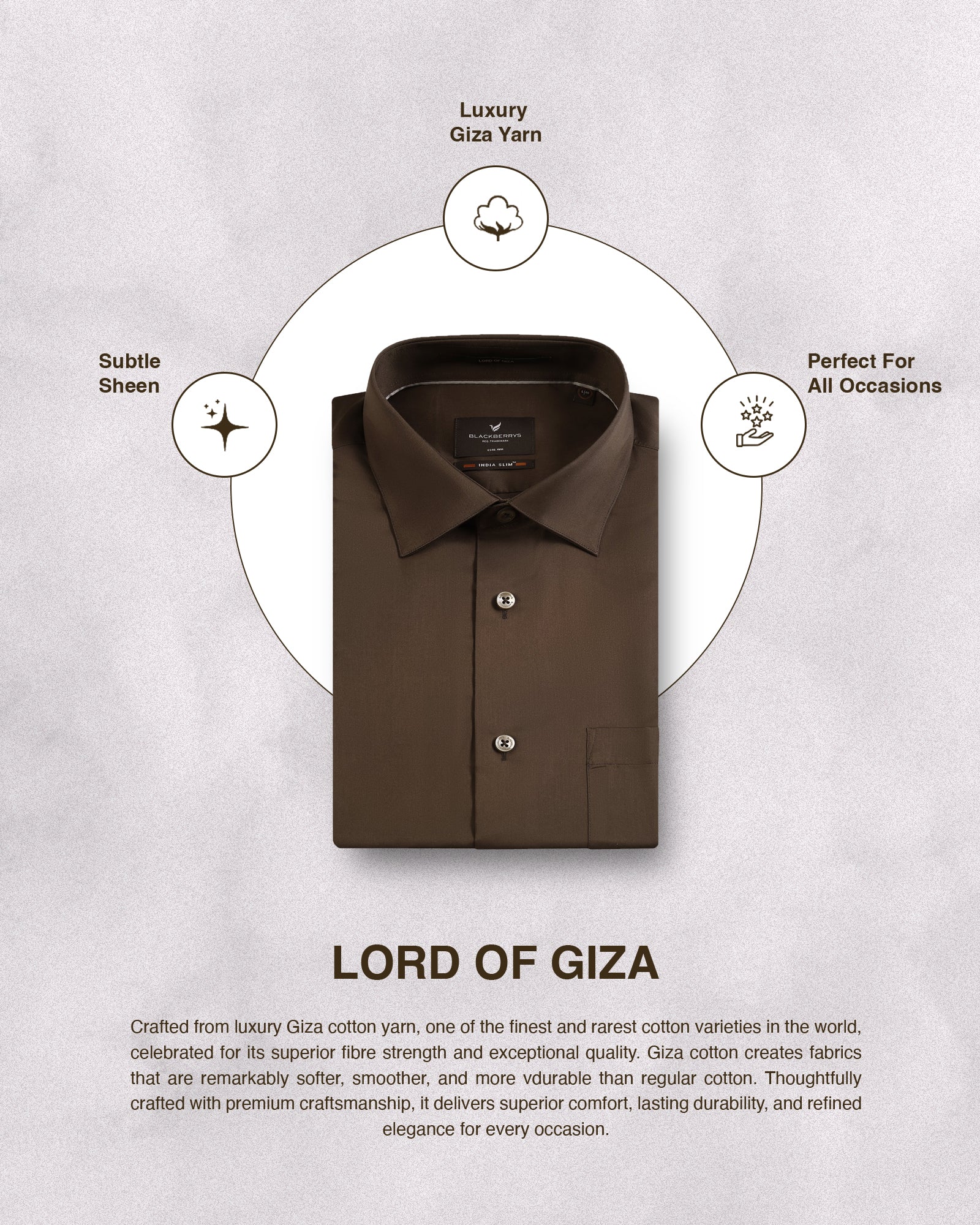 Tobacco Brown Solid Shirt - Roger