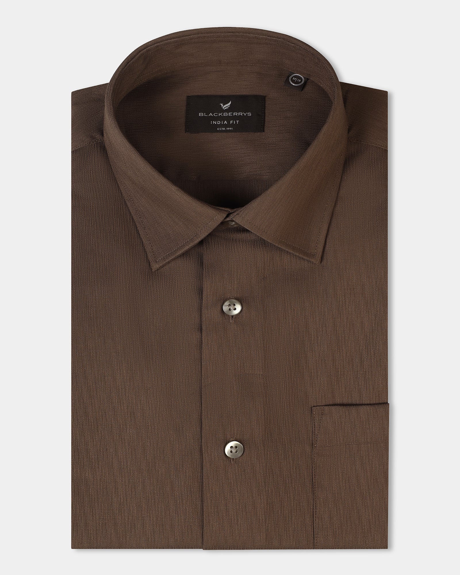 Tobacco Brown Solid Shirt - Tanin