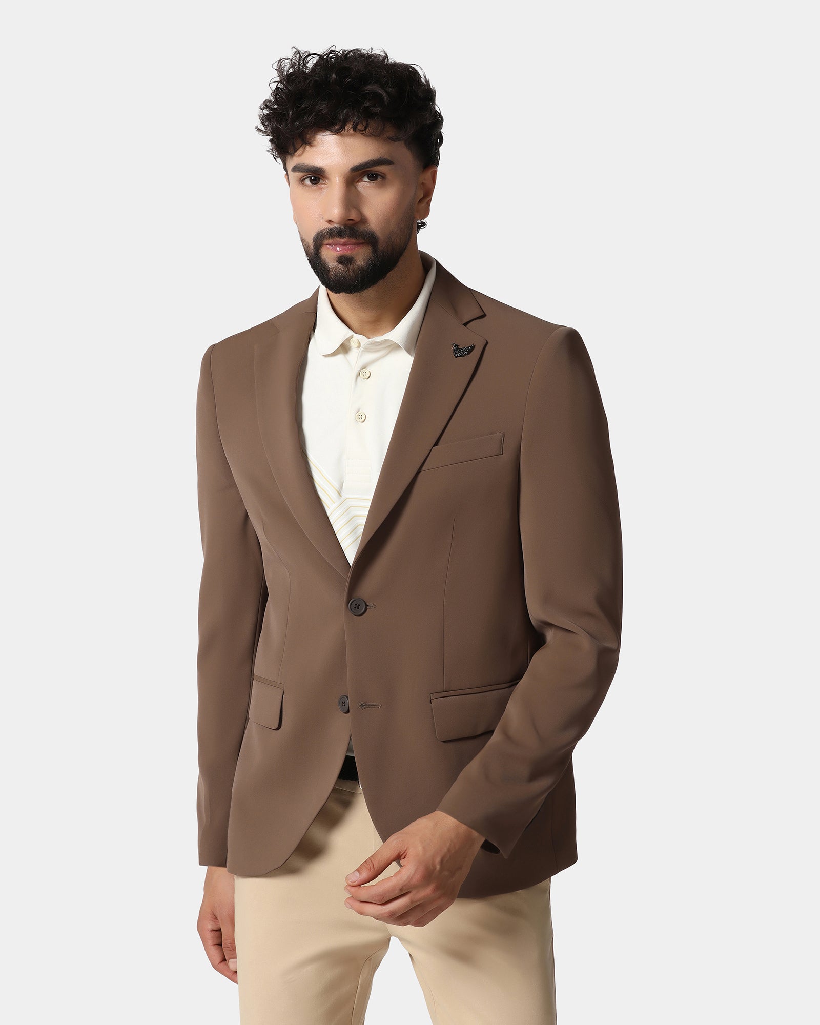 Tobacco Brown TechPro Solid Blazer - Absolute