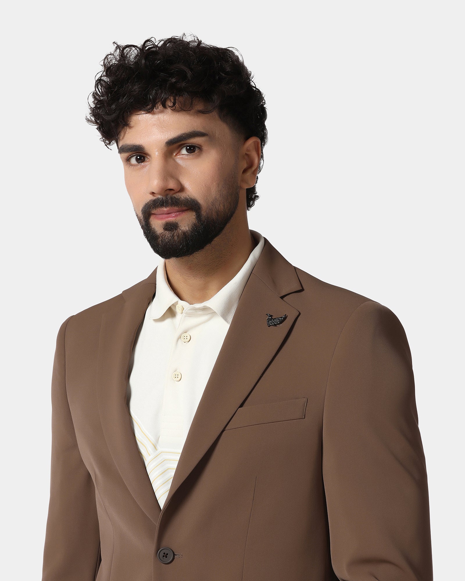 Tobacco Brown TechPro Solid Blazer - Absolute