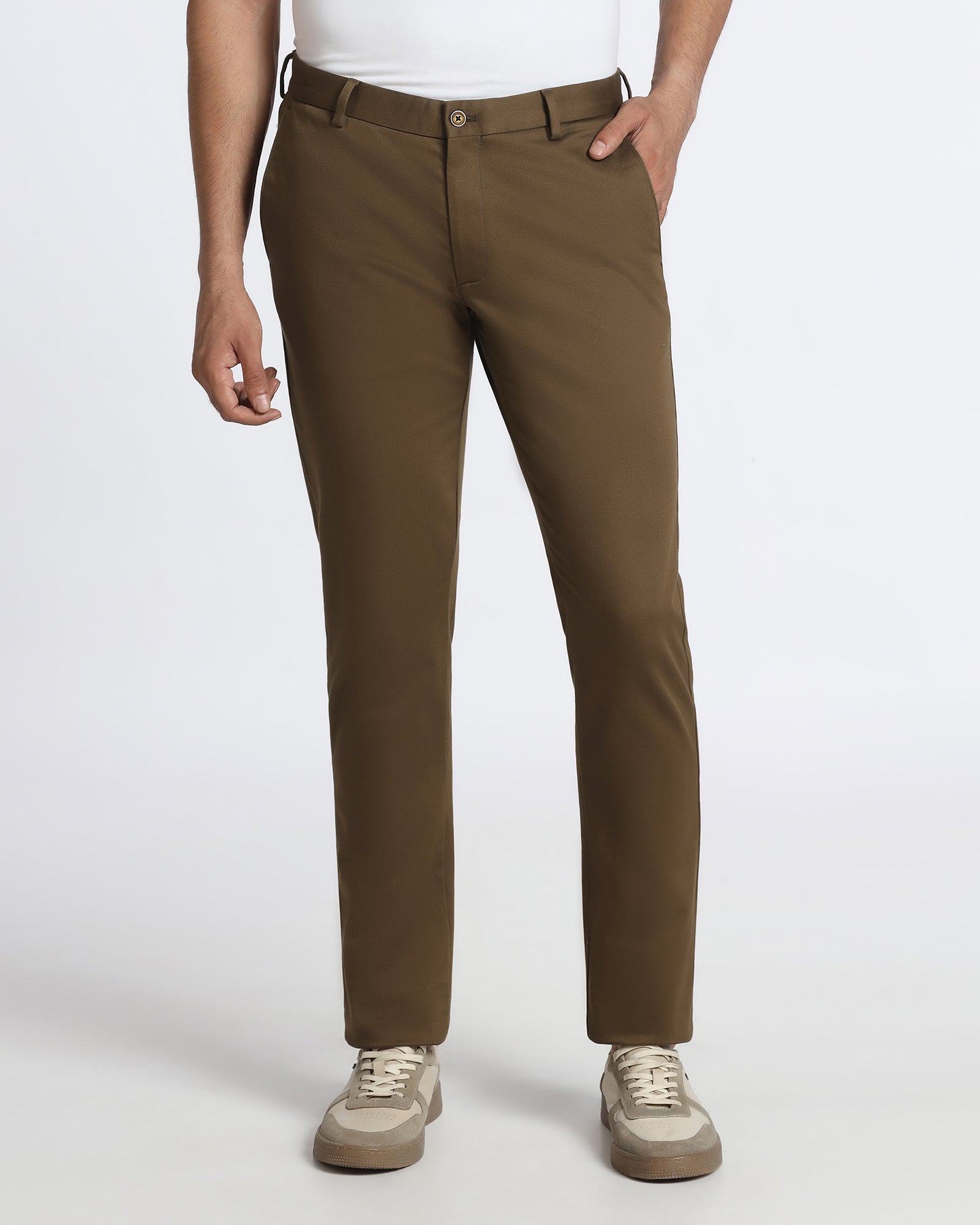 Tobacco Brown Textured Khakis - Brook