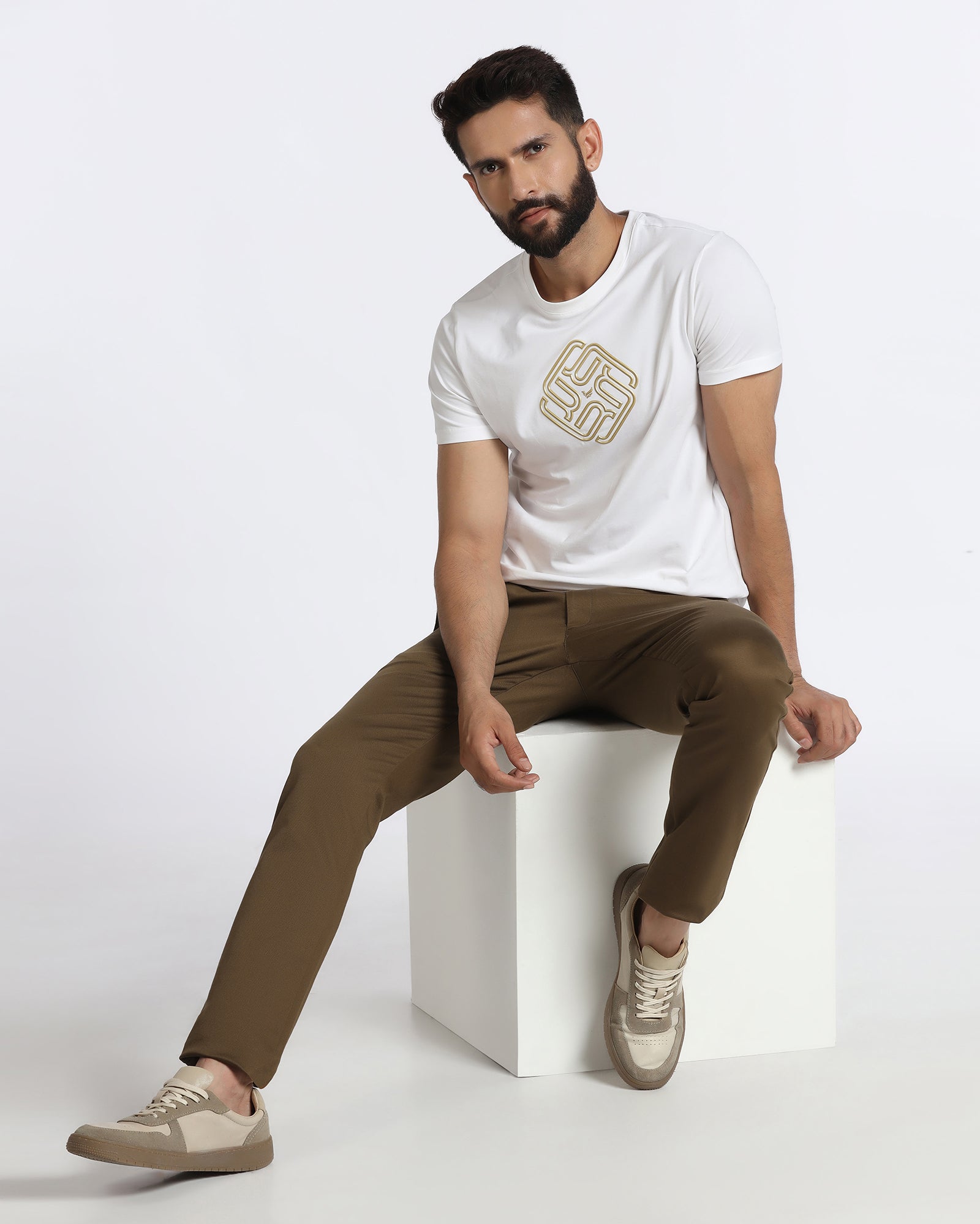 Tobacco Brown Textured Khakis - Brook