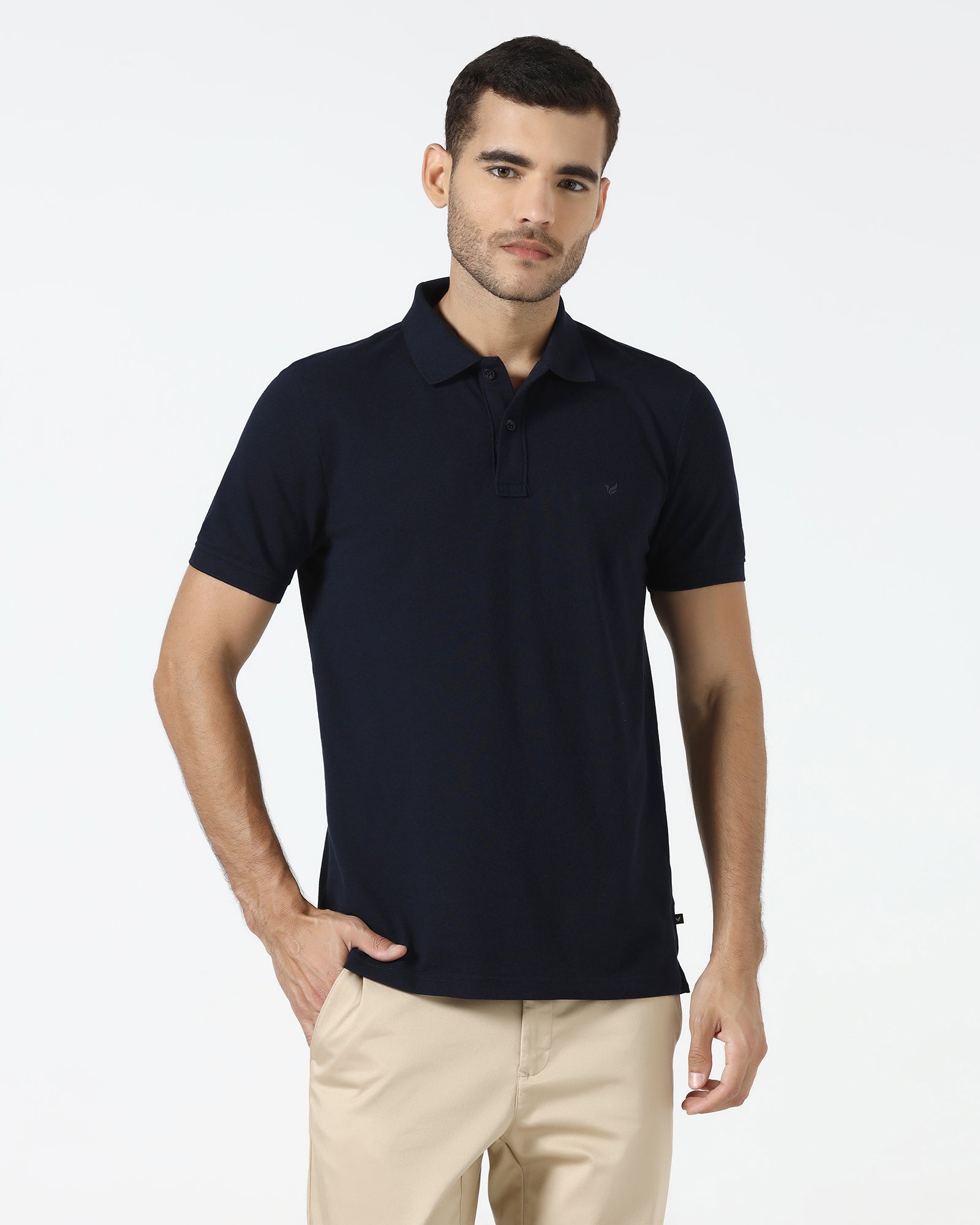 True Navy Solid Polo - Bright