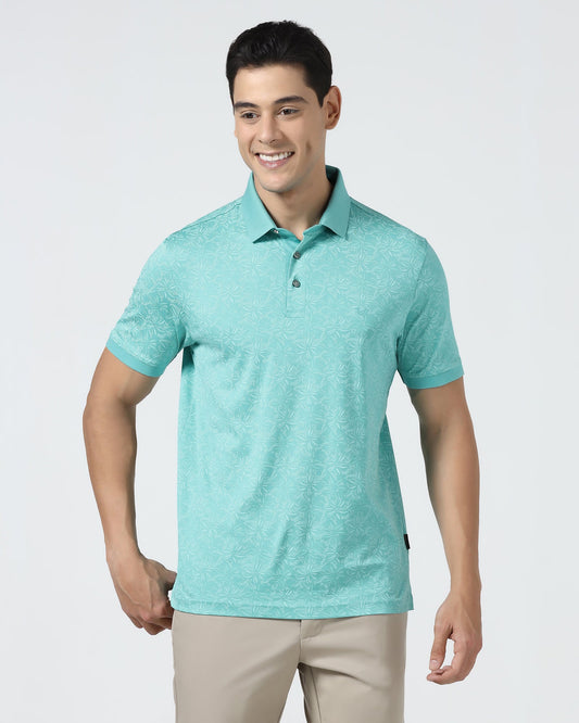 Turquoise Printed Polo - Dane
