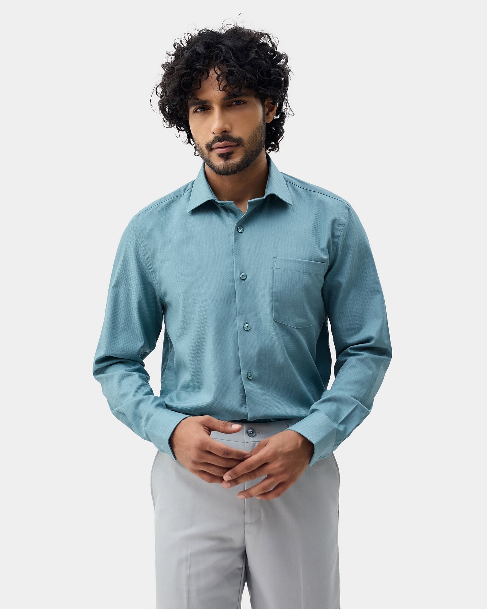 Turquoise Textured Shirt - Birch