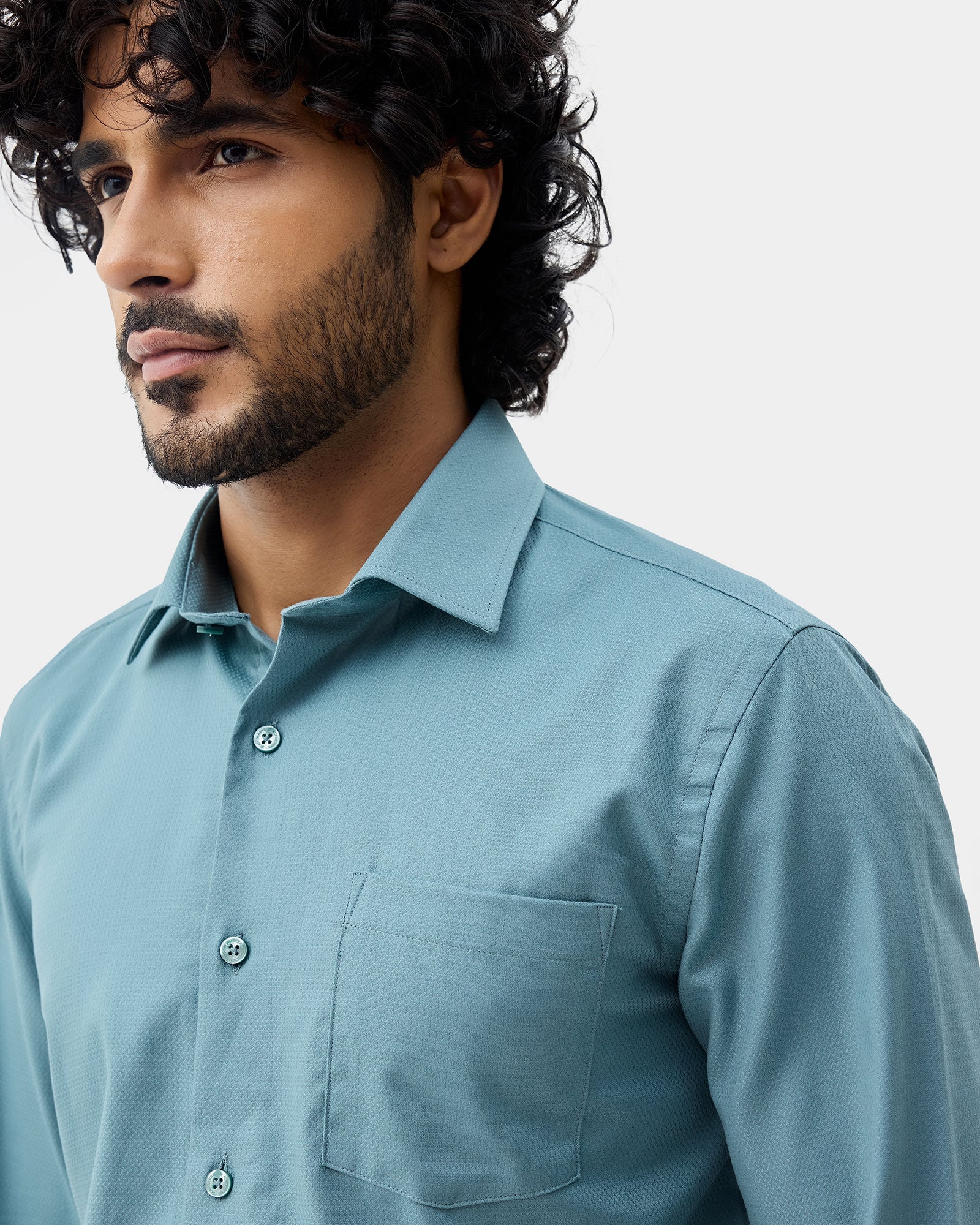 Turquoise Textured Shirt - Birch