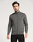 High Neck Grey Solid Sweatshirt - Novem