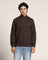 High Neck Tobacco Brown Solid Sweatshirt - Novem