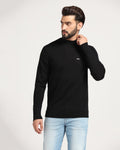 High Neck Black Solid Sweater - Jester - Blackberrys