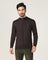 High Neck Brown Solid Sweater - Jude