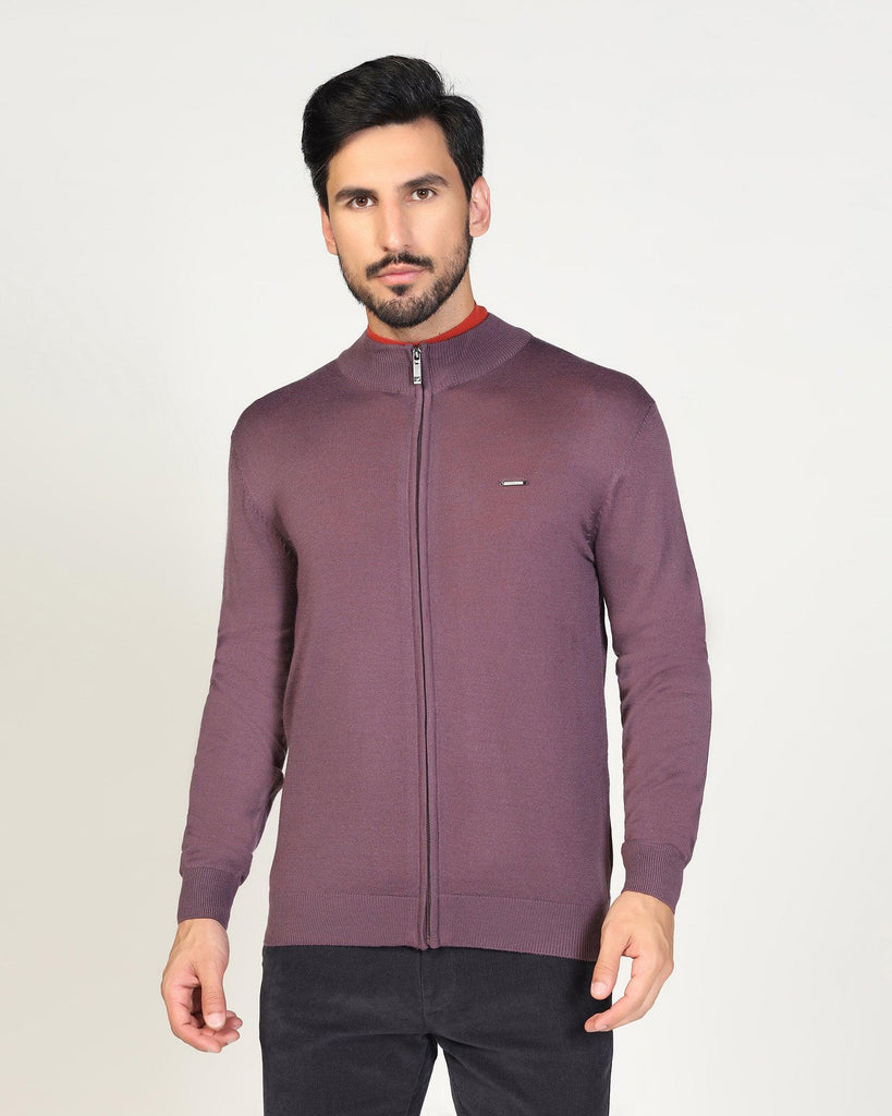 High Neck Dry Rose Solid Sweater - Jude