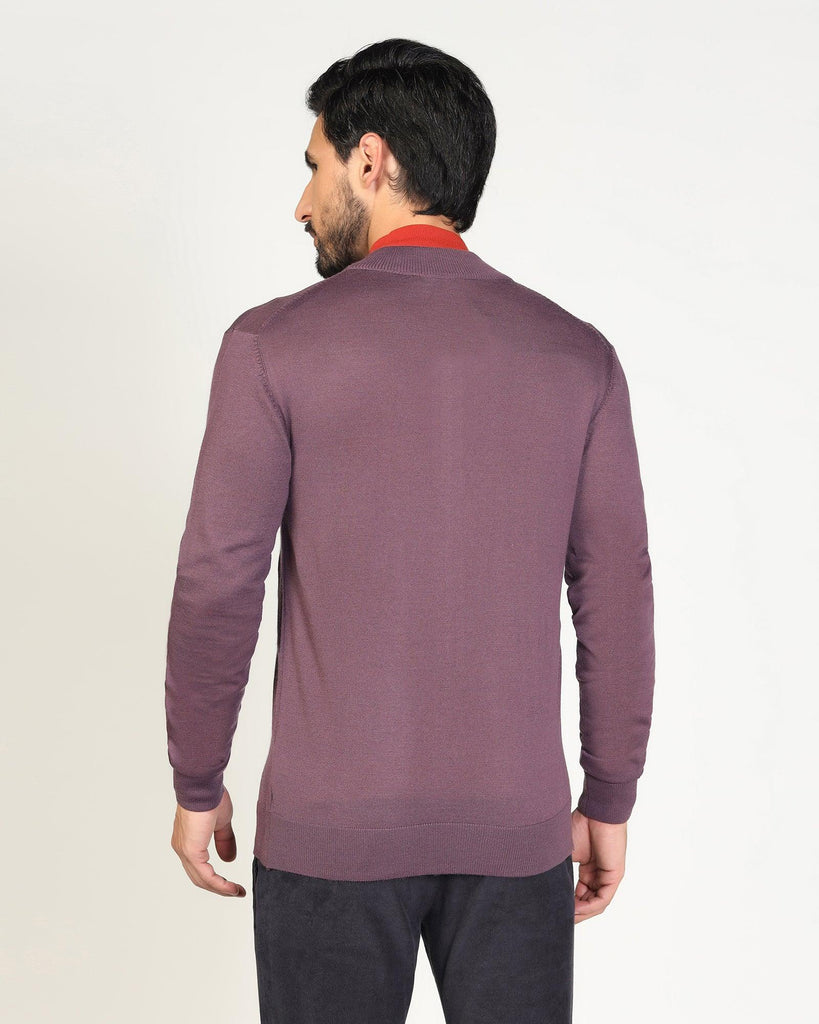 High Neck Dry Rose Solid Sweater - Jude