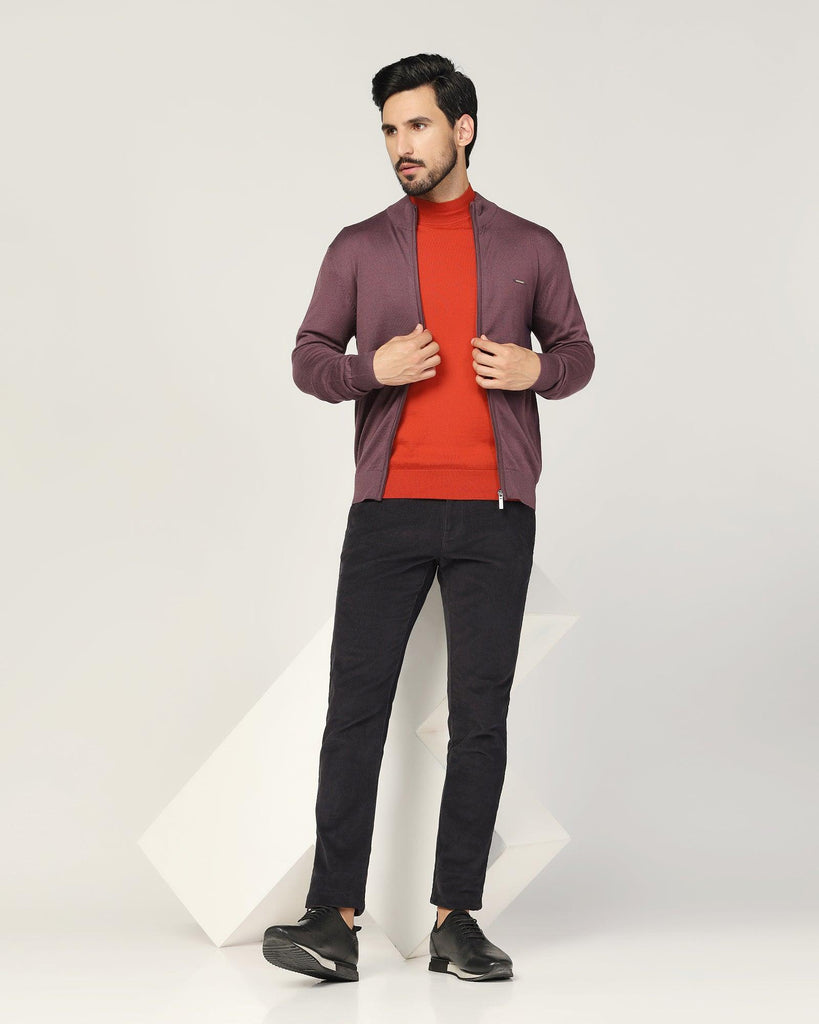 High Neck Dry Rose Solid Sweater - Jude