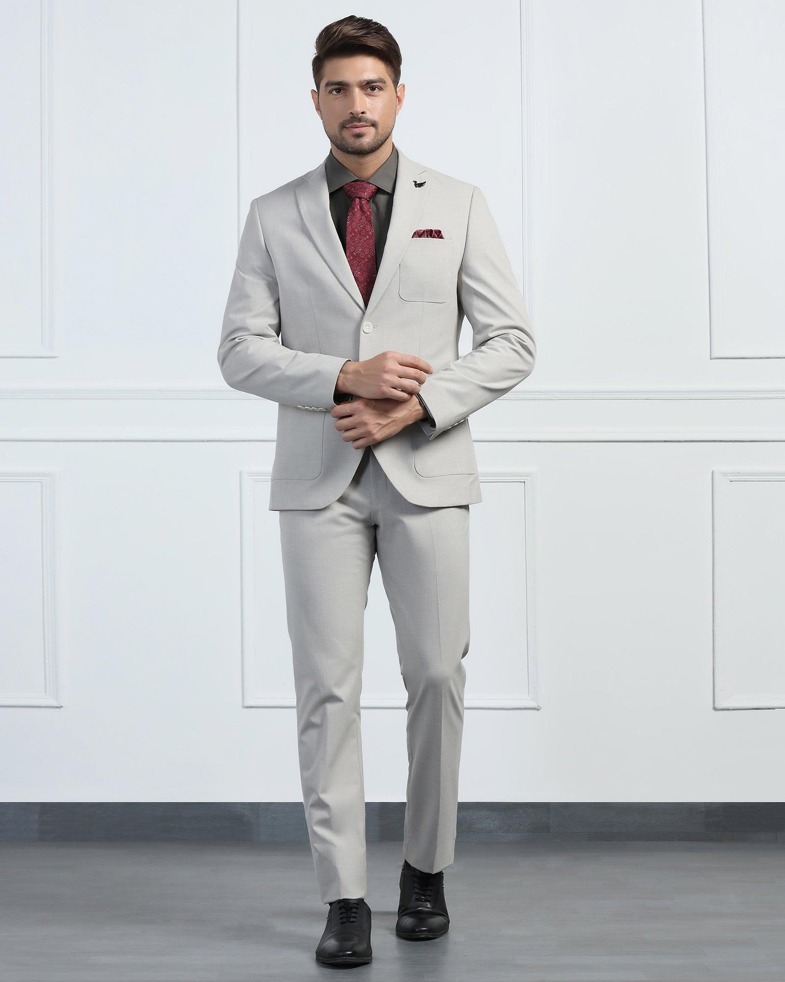 2Piece Mens Solid Formal Suit Set