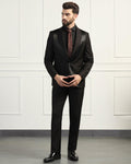 Two Piece Black Jacquard Formal Suit - Jessel
