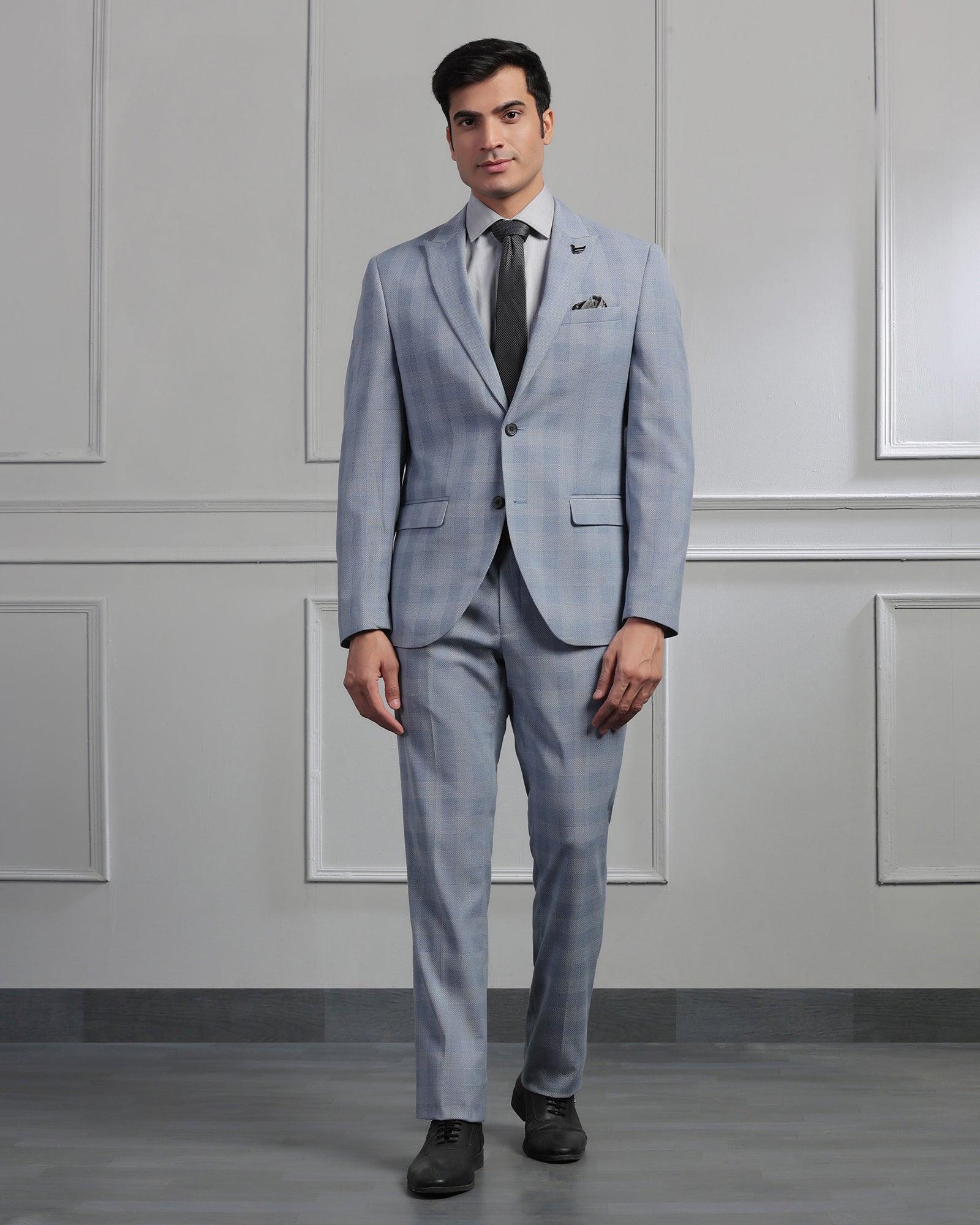Two Piece Blue Check Formal Suit - Jayce