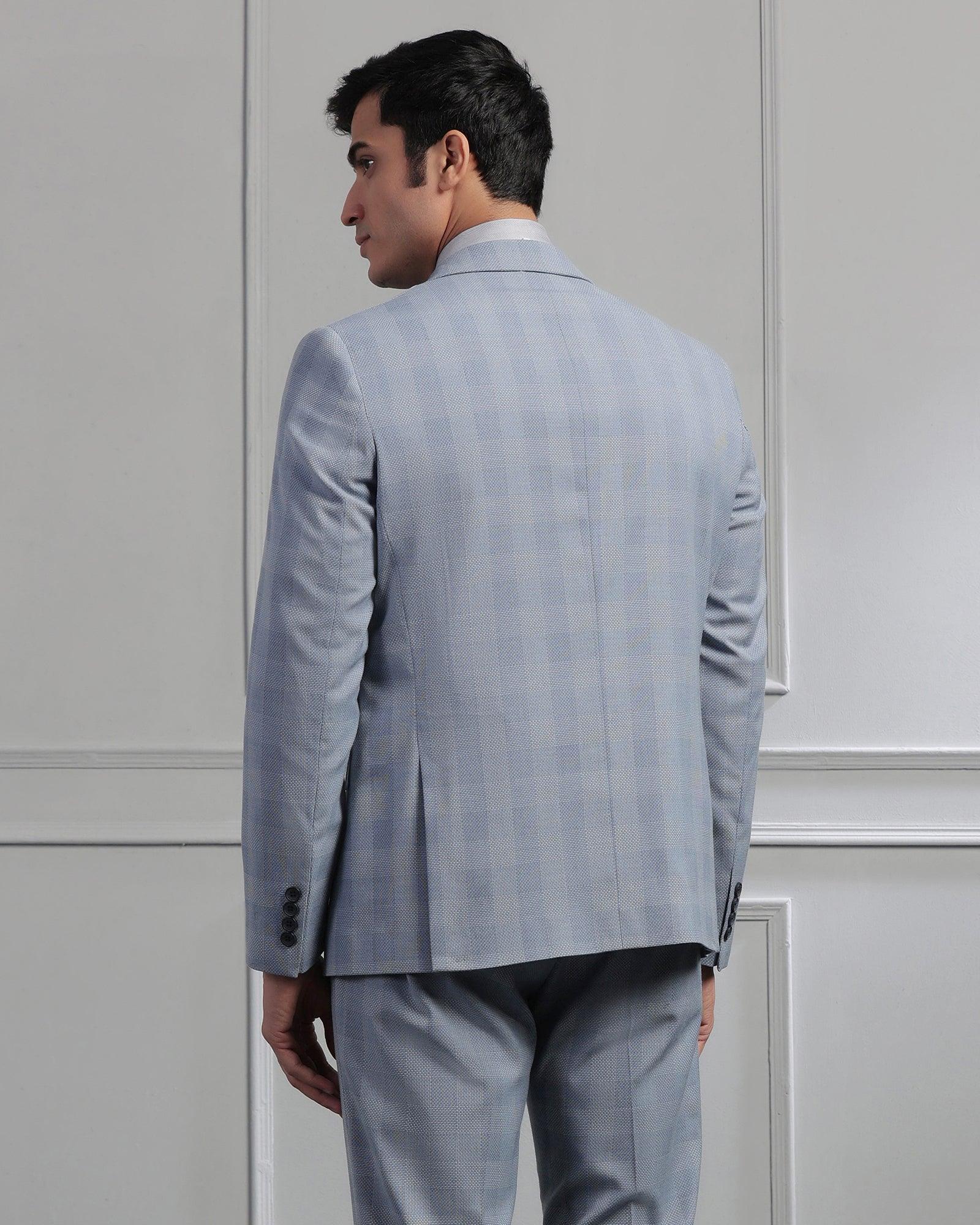 Two Piece Blue Check Formal Suit - Jayce