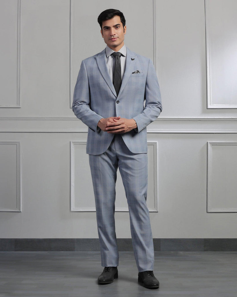 Two Piece Blue Check Formal Suit - Jayce