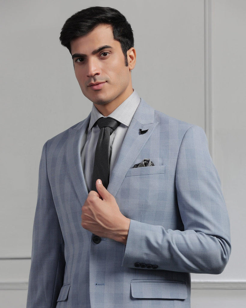 Two Piece Blue Check Formal Suit - Jayce