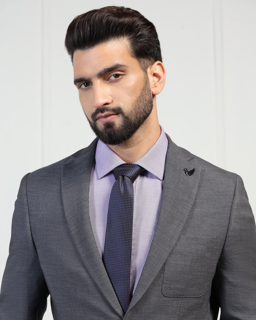 Two Piece Charcoal Textured Formal Suit - Drebin