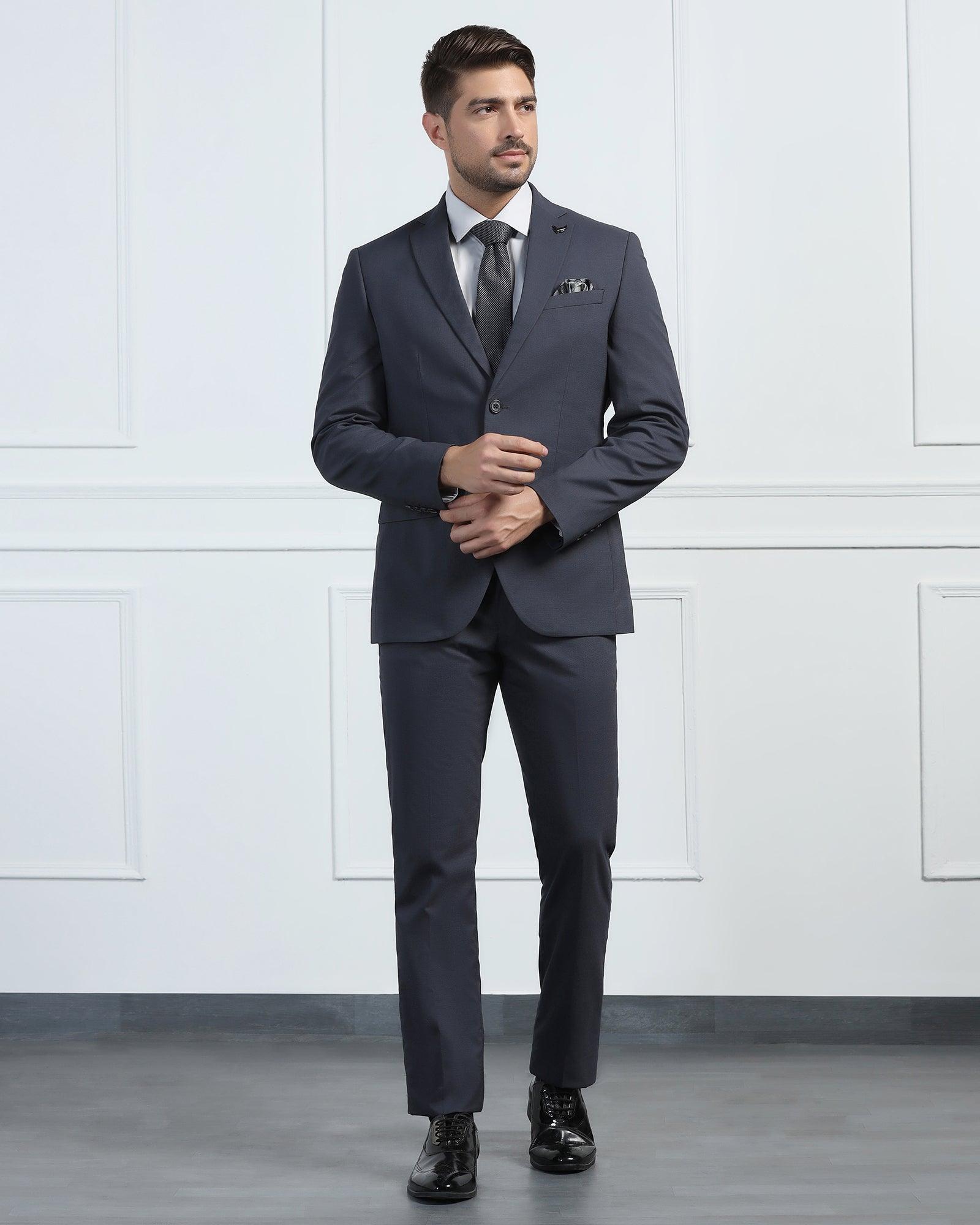 Two Piece Charcoal Textured Formal Suits Pax