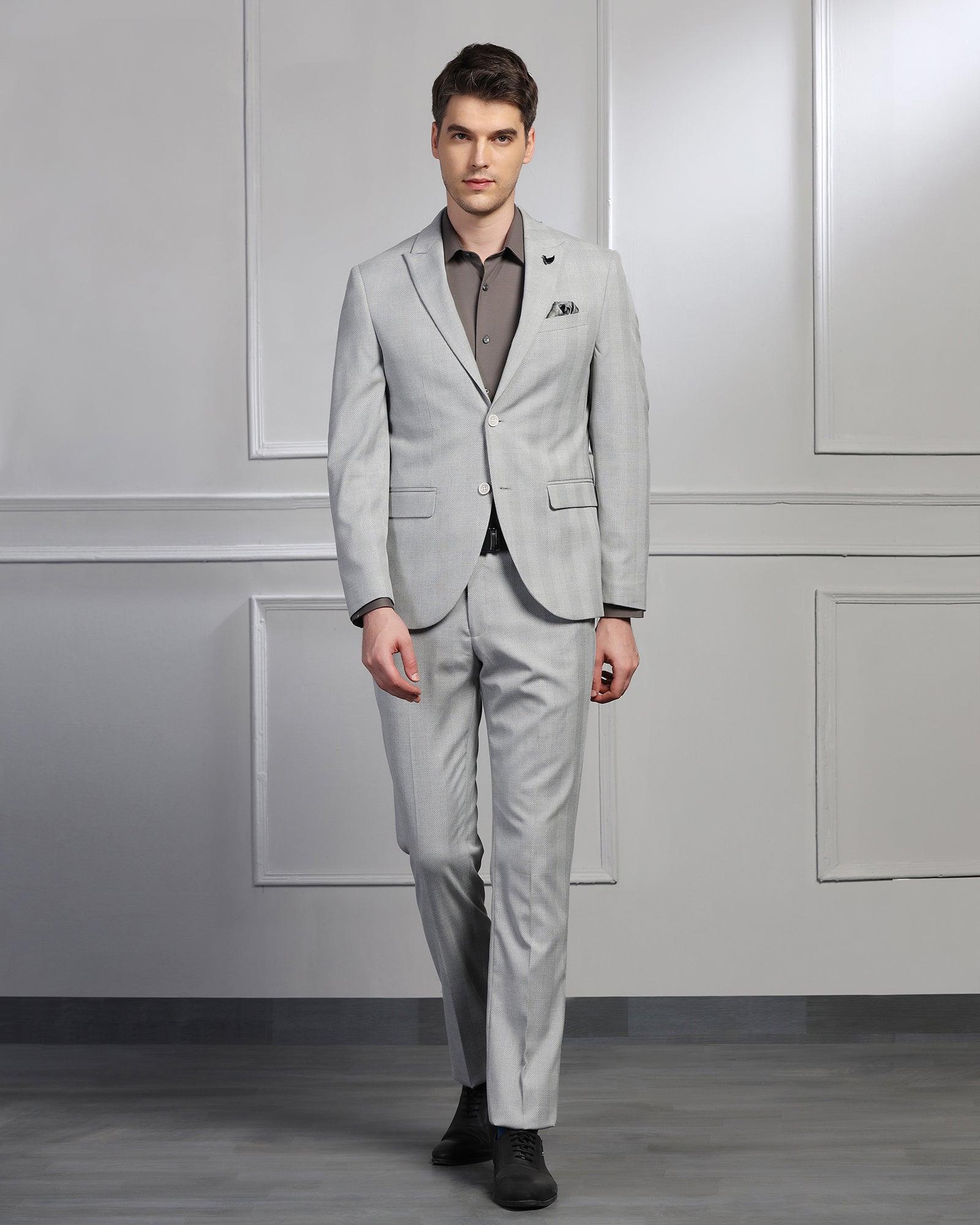 Two Piece Grey Check Formal Suit - Jayce