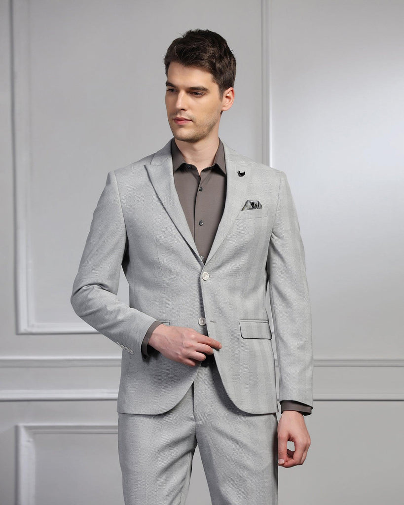 Two Piece Grey Check Formal Suit - Jayce