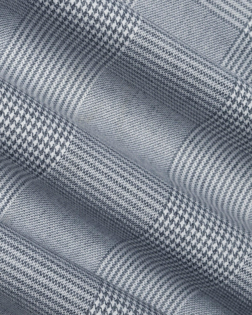 Two Piece Grey Check Formal Suit - Saintov