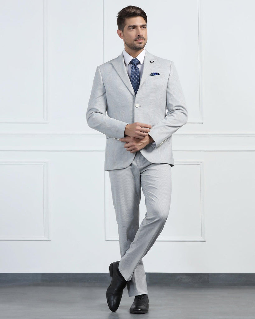 Two Piece Grey Check Formal Suit - Saintov