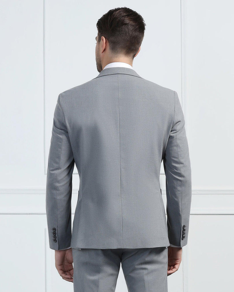 Two Piece Grey Solid Formal Suit - Connor