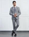 Two Piece Grey Solid Formal Suit - Connor