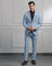 Two Piece Light Blue Solid Formal Suit - Cadera