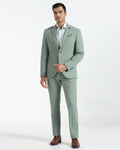 Two Piece Light Green Textured Formal Suit - Sedra