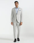 Two Piece Light Grey Textured Formal Suit - Trevin