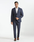 Two Piece Navy Textured Formal Suit - Trevin