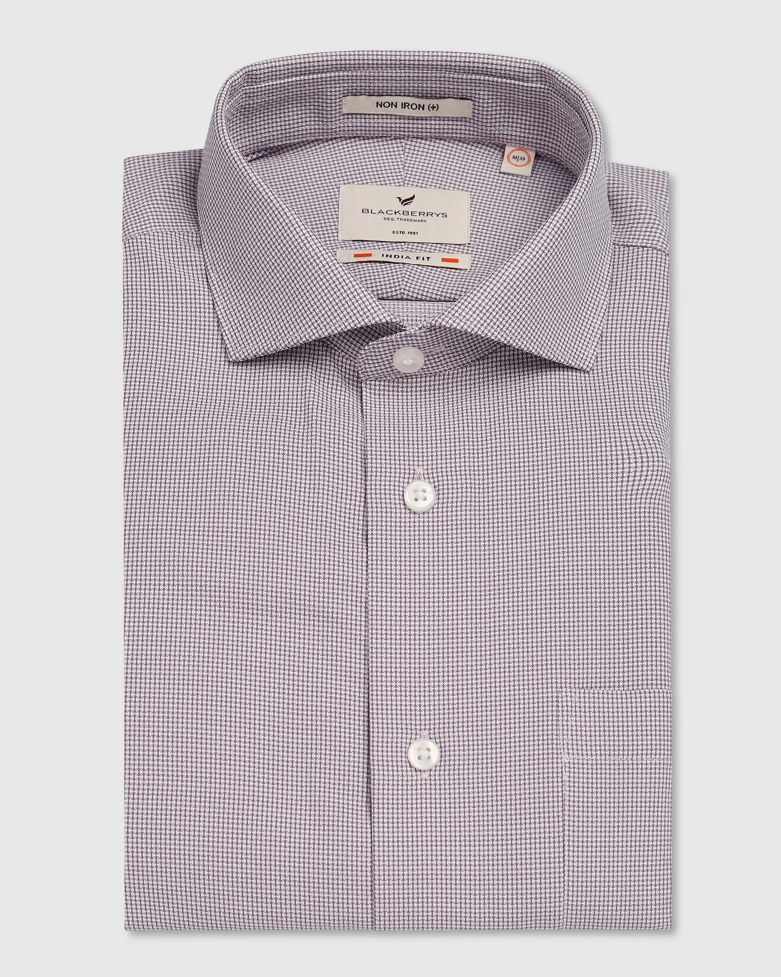 Non Iron Formal Purple Textured Shirt - Ivis
