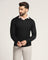 V-Neck Black Solid Sweater - Rosin