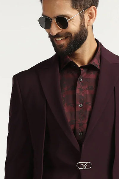 Three Piece Aqua Solid Formal Suits - Randle