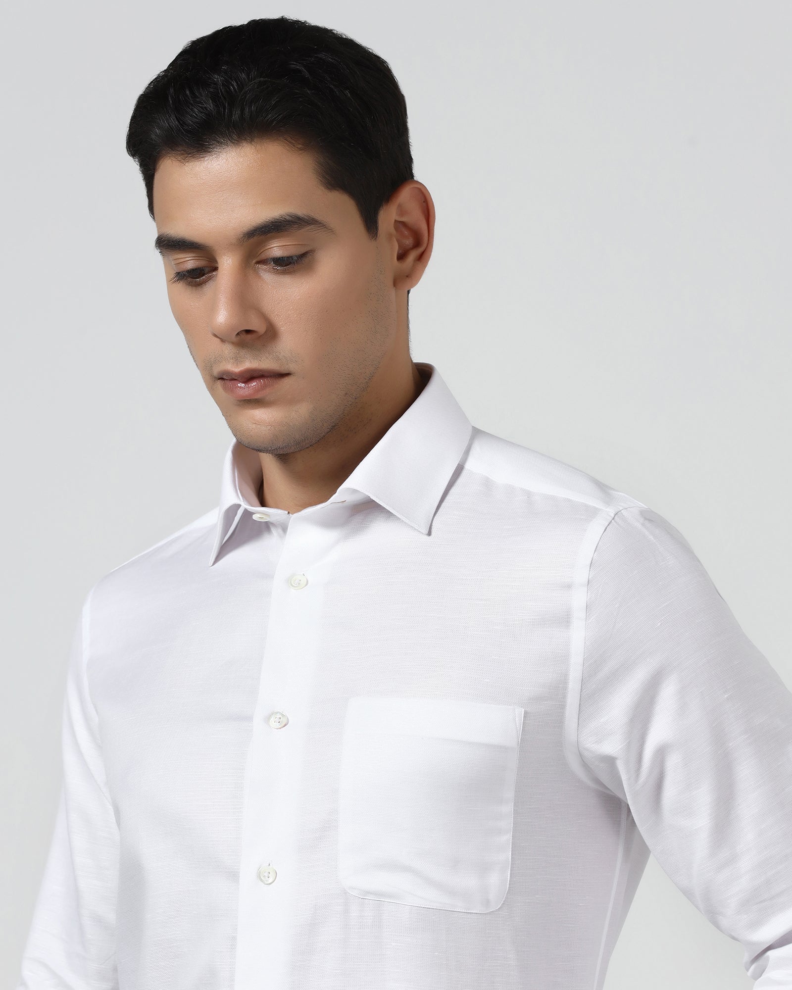 White Luxe Solid Shirt - Quebec