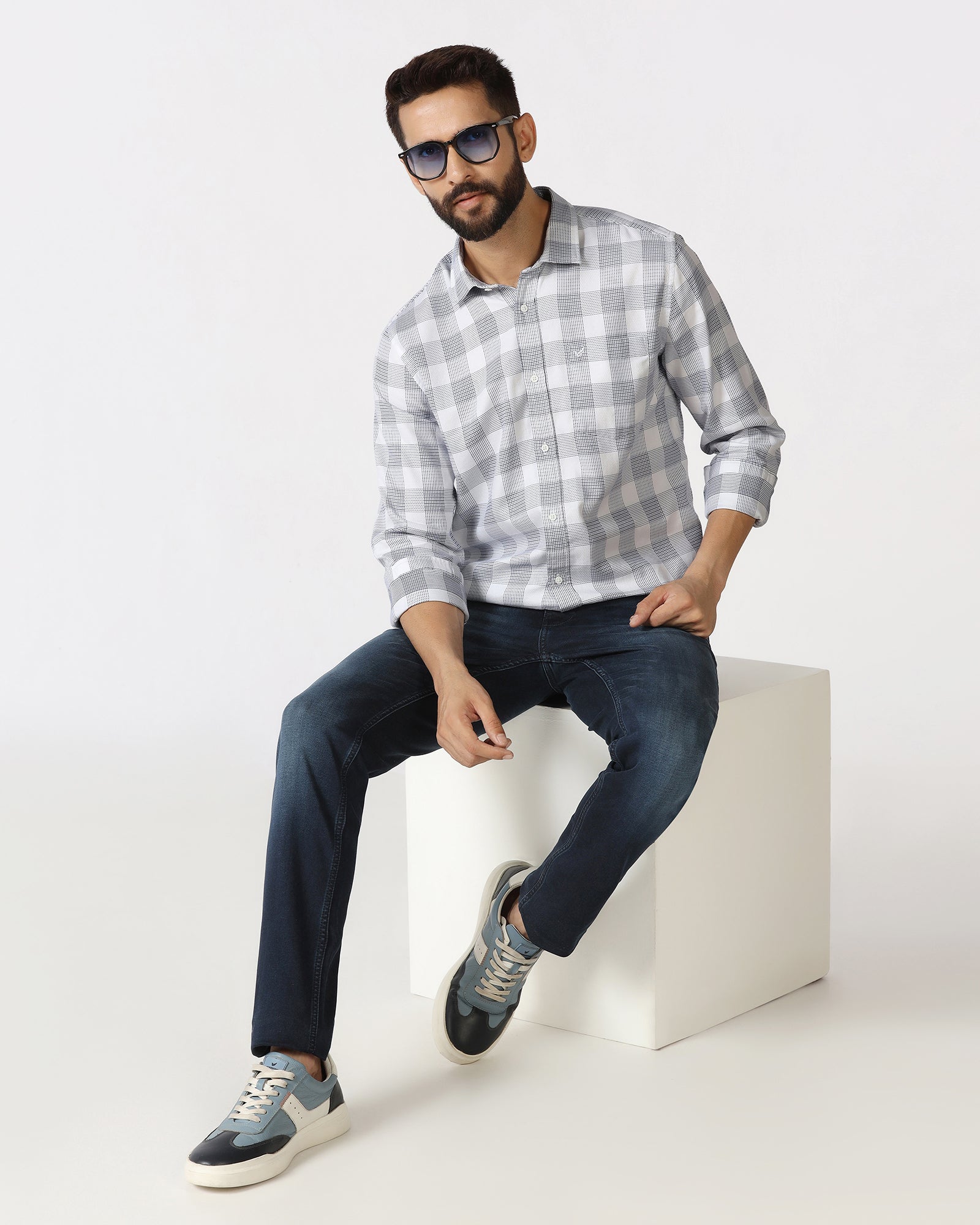 White Check Shirt - Recom