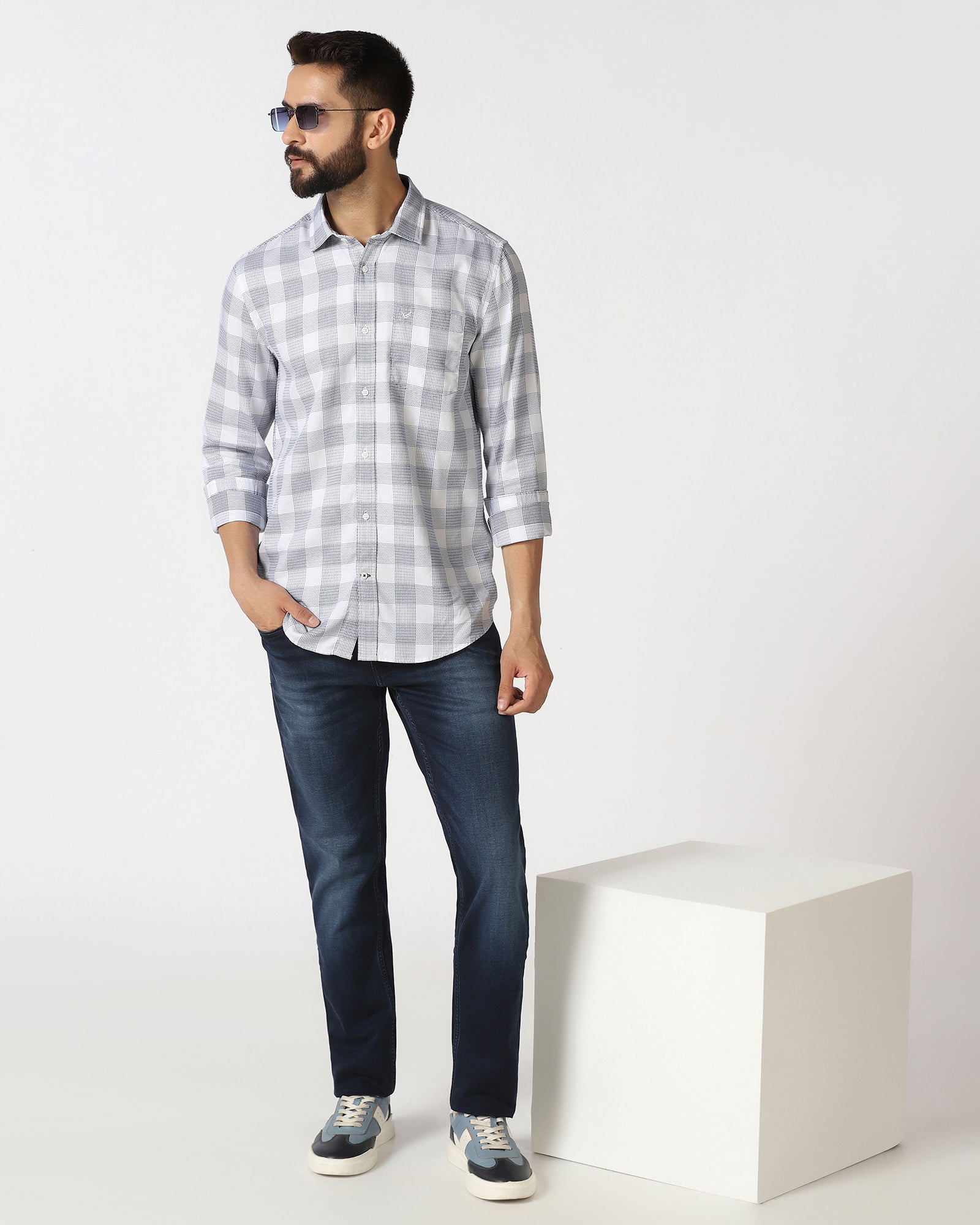 White Check Shirt - Recom