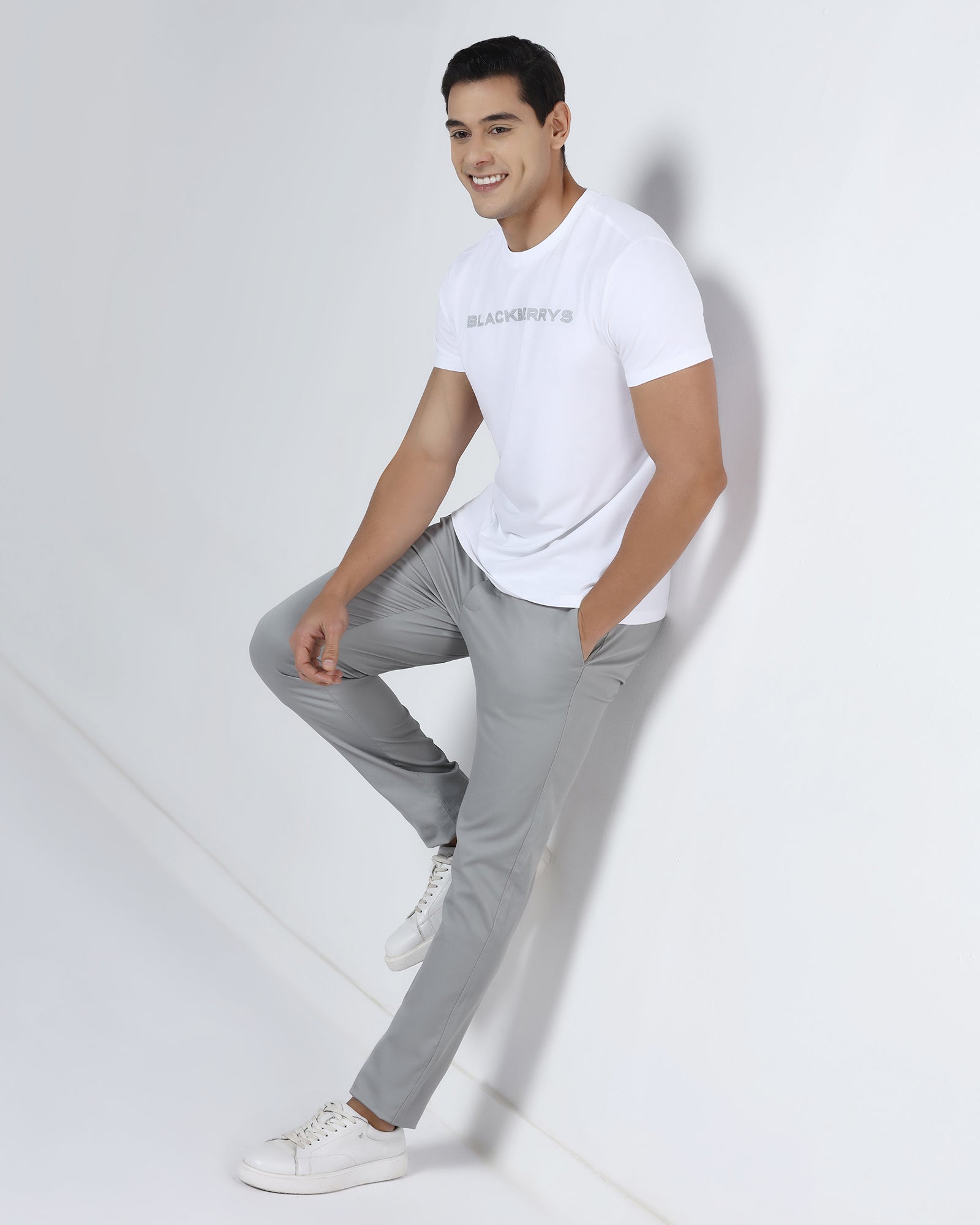 White Crew Neck Printed T-Shirt - Jean