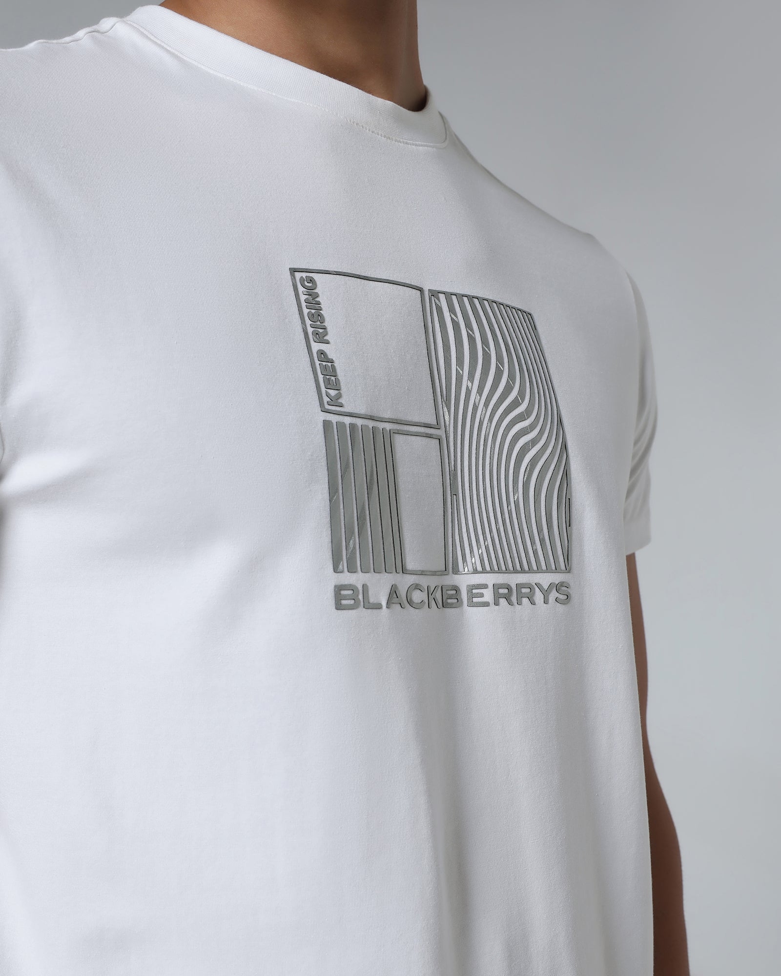 White Crew Neck Printed T-Shirt - Sybill