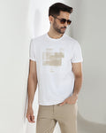 White Crew Neck Solid T-Shirt - Rust
