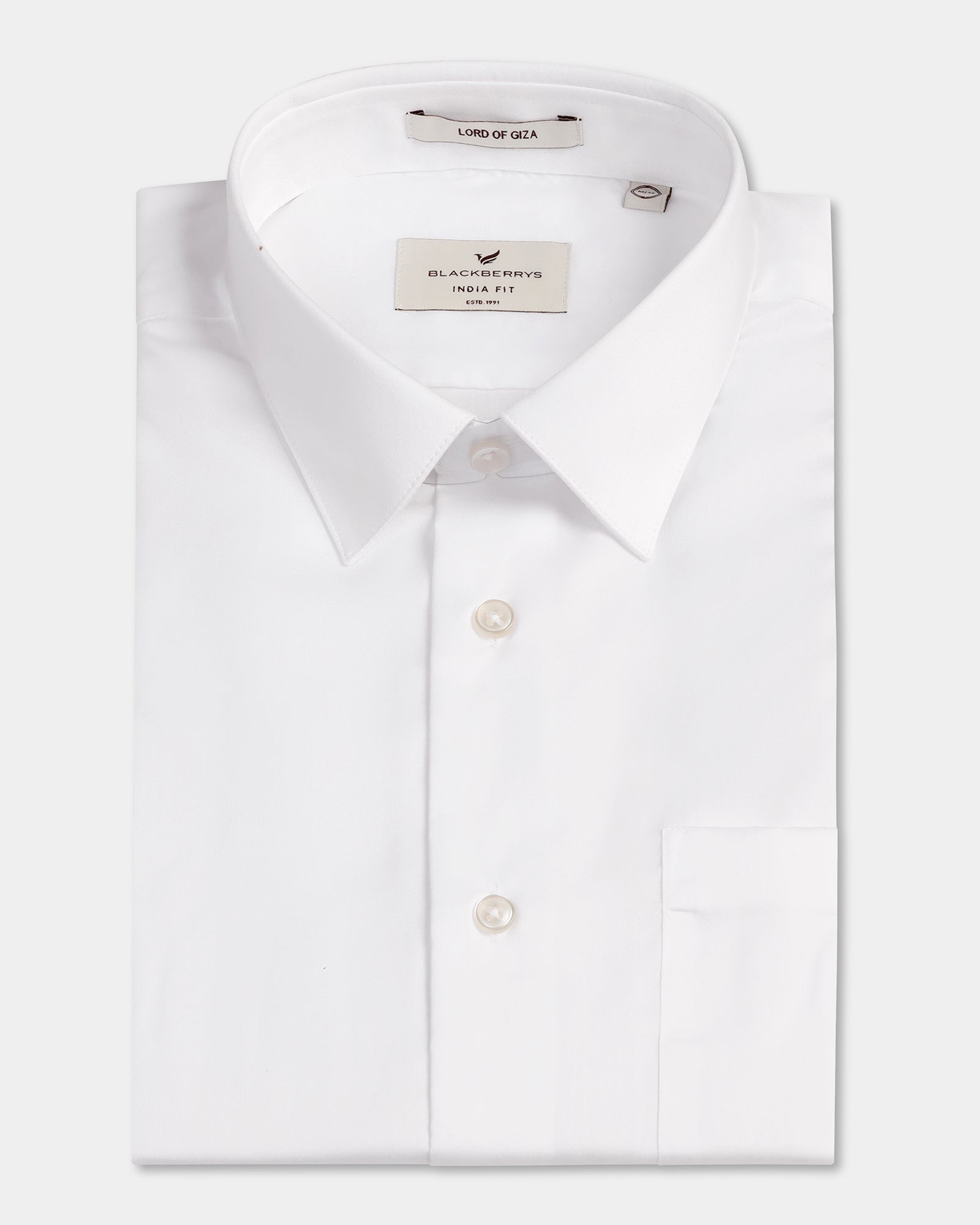 White Half Sleeve Solid Shirt - Dawn
