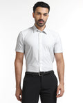 White Half Sleeve TechPro Printed Shirt - Ramtilhs